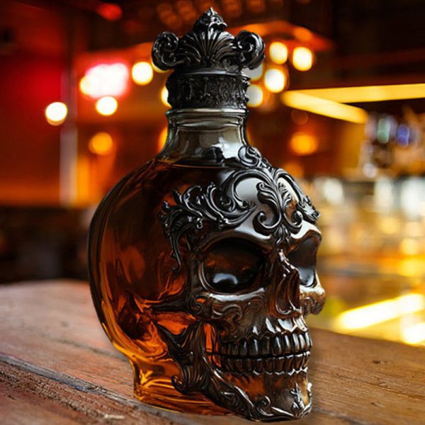 Gothic skull whiskey decanter