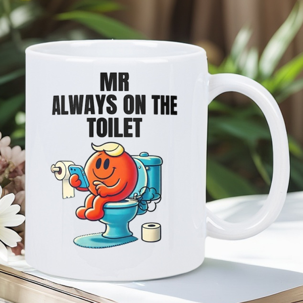 The toilet mug among plants