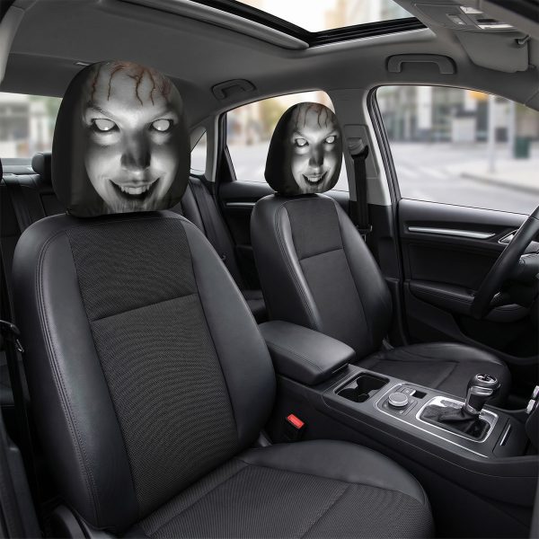 The covers pulled over both front headrests