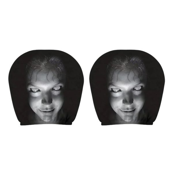 Pair of horror face headrest covers