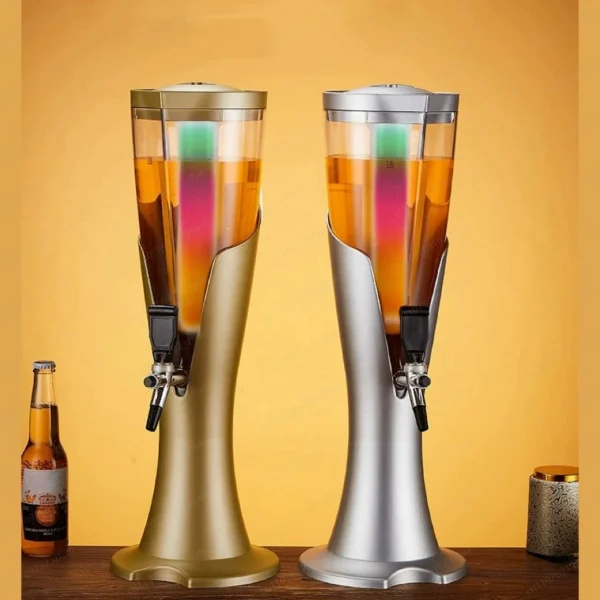 LED beer tower with lit ice tube