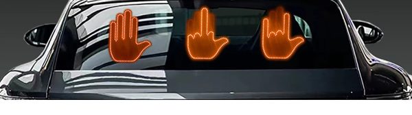 LED gesture sign for the car