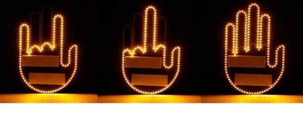 LED gesture sign for the car
