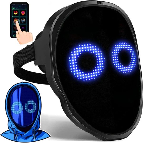 Programmable LED light up face mask