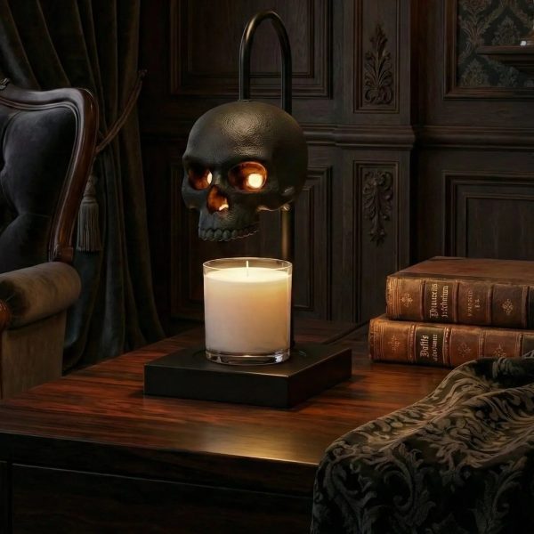 Skull candle warmer lamp with dimmer