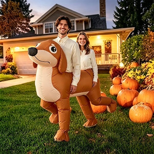 Inflatable two person dachshund costume