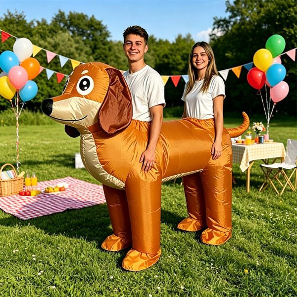 Inflatable two person dachshund costume